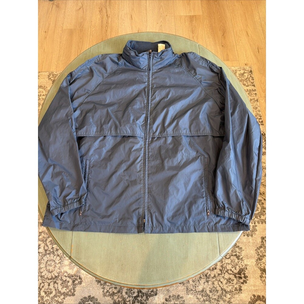Vintage Woolrich Men’s Navy Blue Full Zip Windbreaker Jacket 4120 Size XL